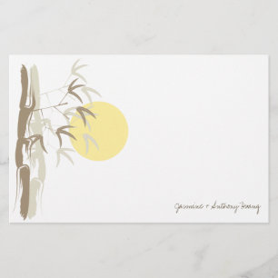 Yellow Sunrise Bamboo Zen Asian Wedding Stationery