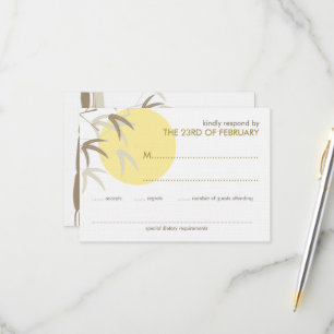 Yellow Sunrise Bamboo Zen Oriental RSVP Card