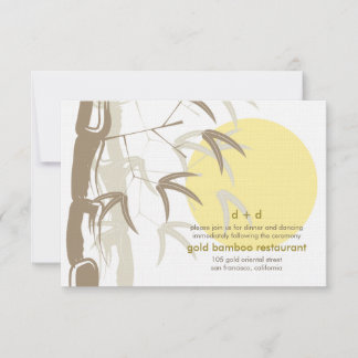 Yellow Sunrise Bamboo Zen Wedding Reception Invitation