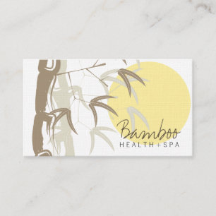 Yellow Sunrise Zen Oriental Bamboo Leaves Asian Business Card