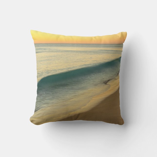 Yellow Sunset at the Beach Acrylic Artwork | Cushion (Front)