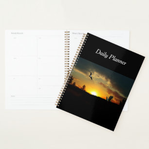 Yellow Sunset Grassy Meadow Daily Planner