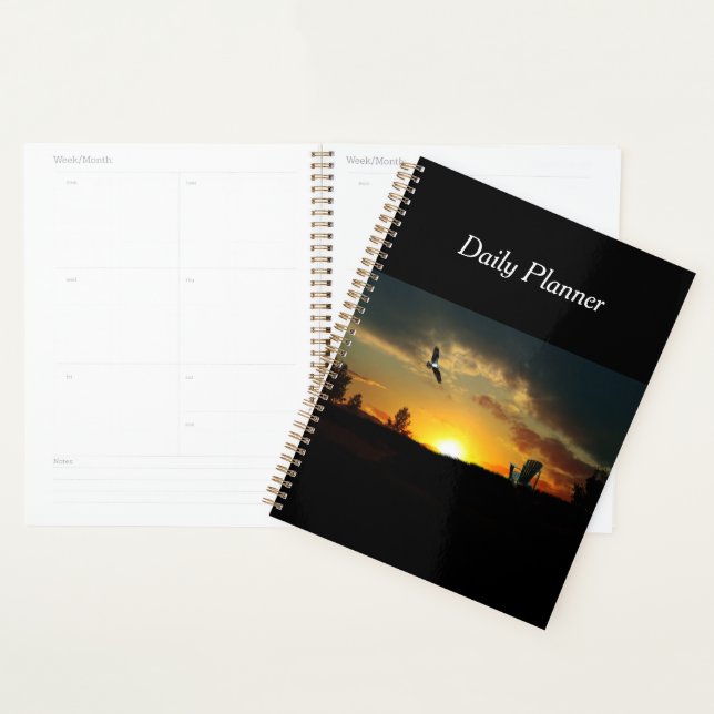 Yellow Sunset Grassy Meadow Daily Planner (Display)