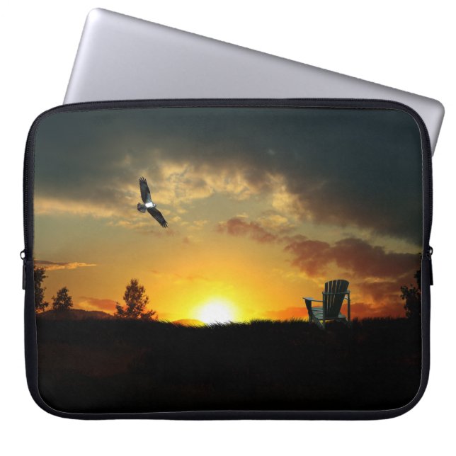 Yellow Sunset Grassy Meadow Electronics Bag (Front)