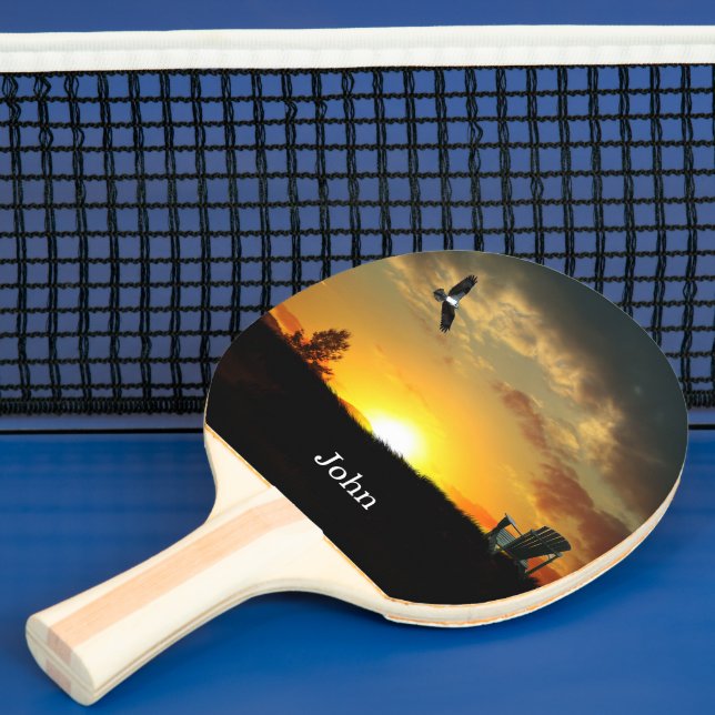 Yellow Sunset Grassy Meadow Ping Pong Paddle (Insitu)