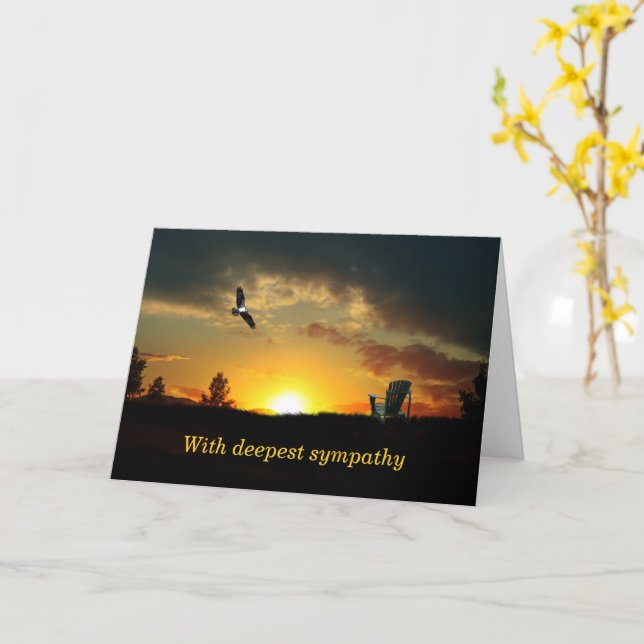 Yellow Sunset Grassy Meadow Sympathy Card (Yellow Flower)