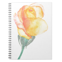 Yellow Sunset Rose Notebook