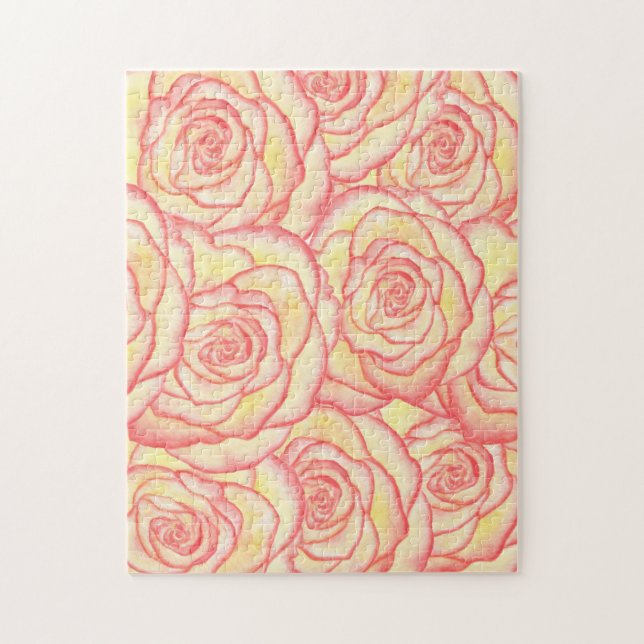 Yellow Sunset Rose Puzzle (Vertical)