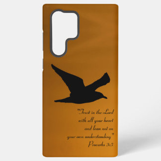 Yellow Sunset Sky Bird in Flight Faith Bible Verse Samsung Galaxy Case