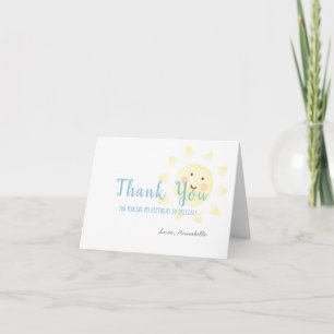 Yellow Sunshine Birthday Thank You Card