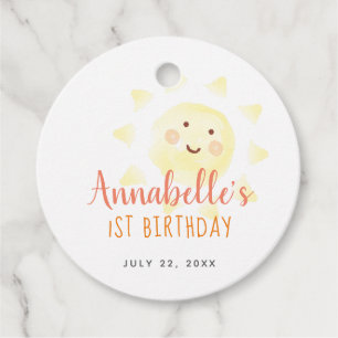 Yellow Sunshine Birthday Thank You Favour Tags
