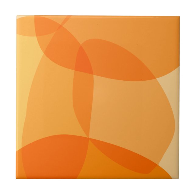Yellow Sunshine Organic Shapes Abstract Art Design Tile (Front)