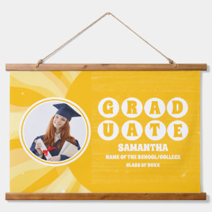 Yellow Sunshine Photo Graduation Hanging Tapestry