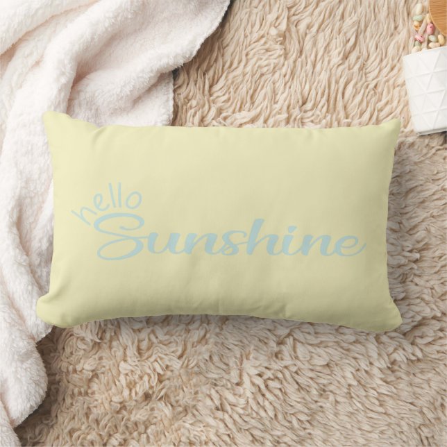 Yellow Sunshine Summer Fun Hello Pastel custom Lumbar Cushion (Blanket)