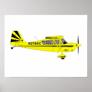 Yellow Super Decathlon Aeroplane Wall Art