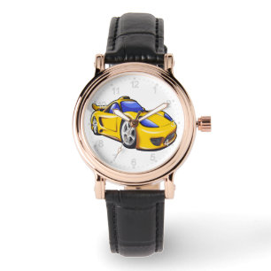 Yellow supercar illustration Choose back color Watch