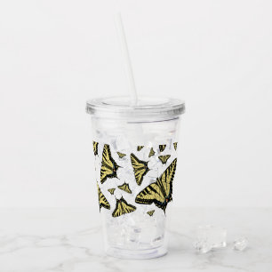 Yellow Swallowtail Butterflies Acrylic Tumbler