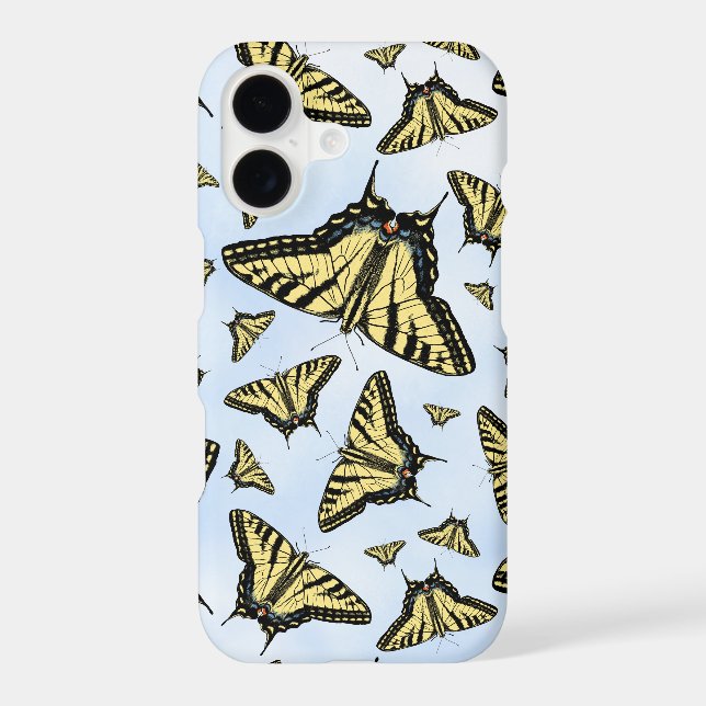 Yellow Swallowtail Butterflies Blue Sky (Back)