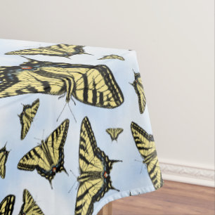 Yellow Swallowtail Butterflies Blue Sky Medium Tablecloth