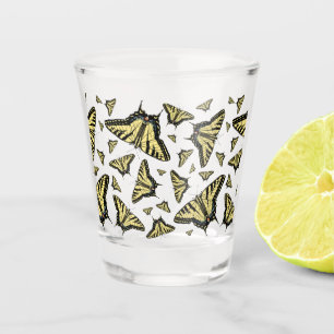 Yellow Swallowtail Butterflies Customizeable Shot Glass