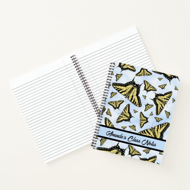Yellow Swallowtail Butterflies Design Personalised Notebook (Inside)