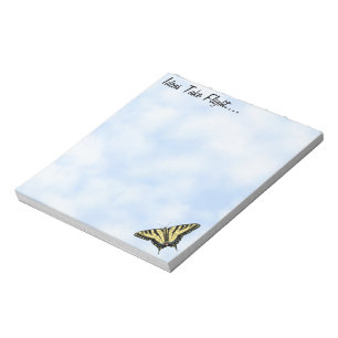 Yellow Swallowtail Butterfly Blue Sky Personalized Notepad