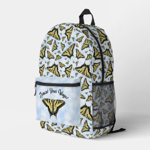 Yellow Swallowtail Butterfly Pattern Personalised Printed Backpack