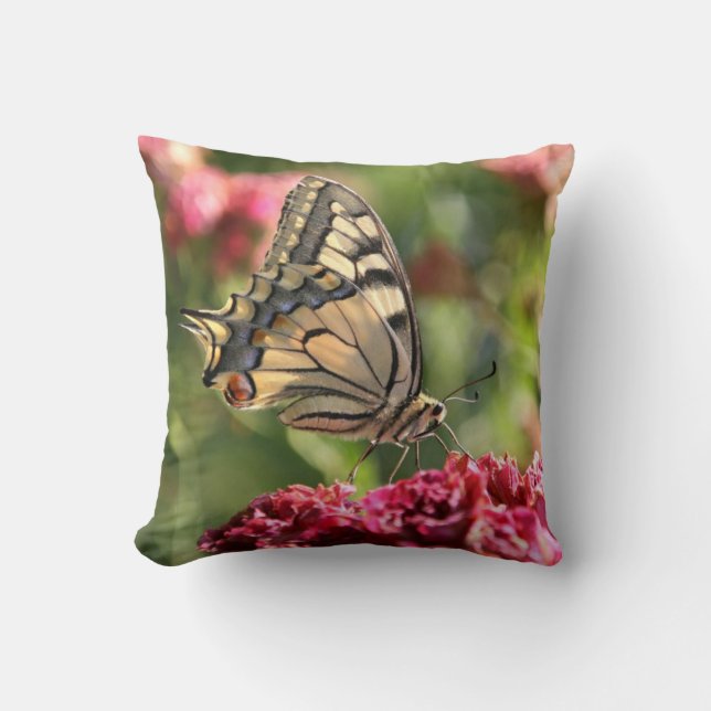 Yellow Swallowtail Butterfly Pillow (Front)
