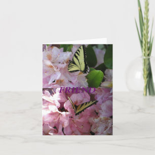 Yellow Swallowtail Butterfly & Rhododendron Card