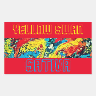 YELLOW SWAN SATIVA RECTANGULAR STICKER