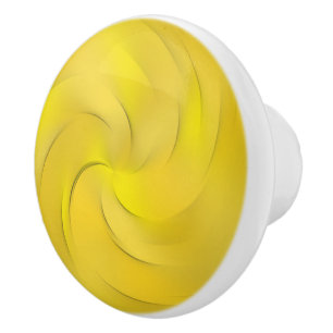 Yellow Swirl Ceramic Knob