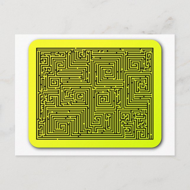Yellow Swirl Maze Postcard (Front)