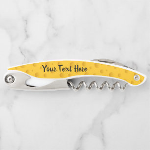 Yellow swiss cheese corkscrew wine opener gift