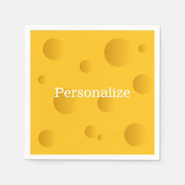 Yellow Swiss cheese slice with holes custom funny Napkin (Front)