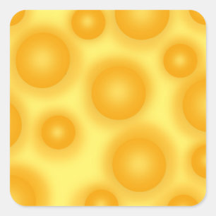 Yellow Swiss Cheese Square Sticker