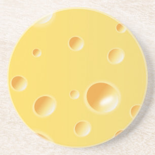 Yellow Swiss Cheese Texture Coaster