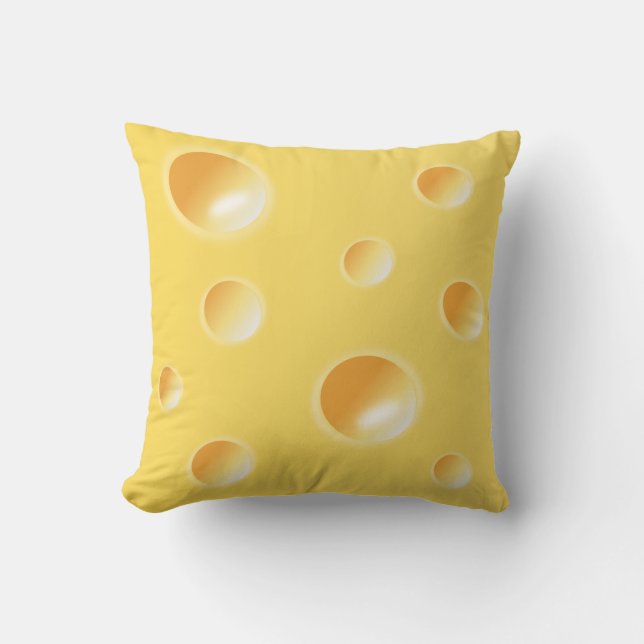 Yellow Swiss Cheese Texture Cushion / Pillow (Front)