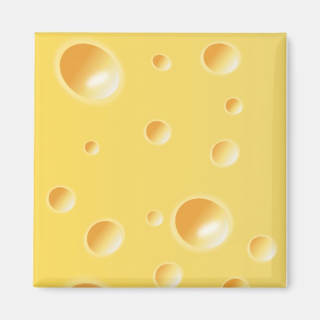 Yellow Swiss Cheese Texture Magnet (Front)