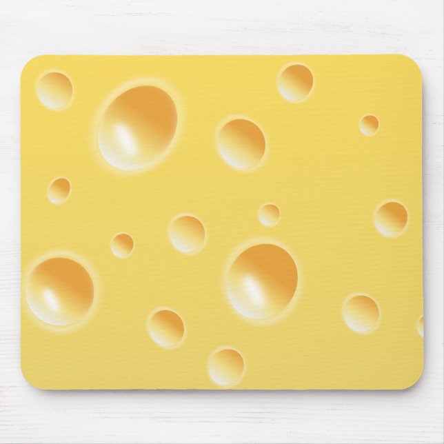 Yellow Swiss Cheese Texture Mouse Mat (Front)