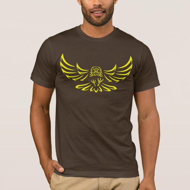 Yellow Swooping Eagle/Hawk 1 T-Shirt (Front)