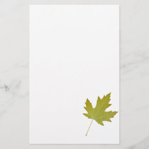 Yellow Sycamore Leaf Stationery Paper