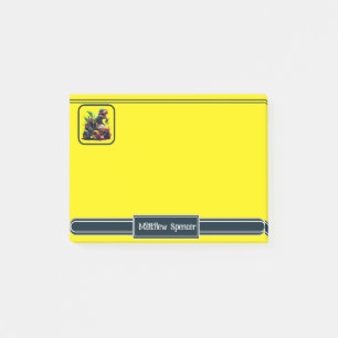 Yellow T-Rex Riding Monster Truck Dinosaur Name Post-it Notes