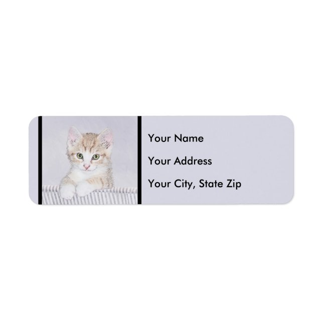 Yellow Tabby Kitten Painting - Original Cat Art (Front)