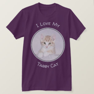 Yellow Tabby Kitten Painting - Original Cat Art T-Shirt