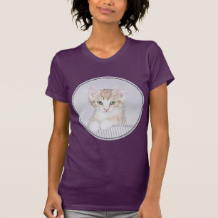 Yellow Tabby Kitten Painting - Original Cat Art T-Shirt