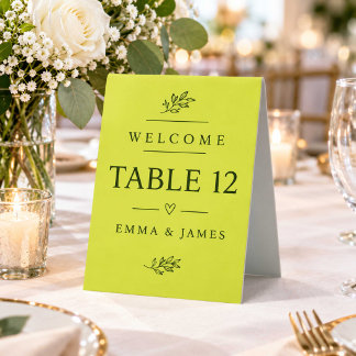 Yellow Table Tent Sign | Custom Event Display