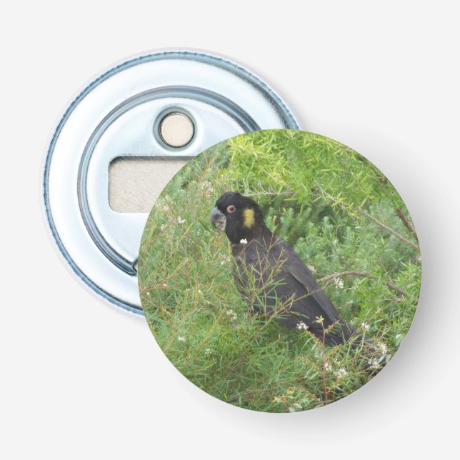 Yellow-tailed Black Cockatoo Bottle Opener (Front)