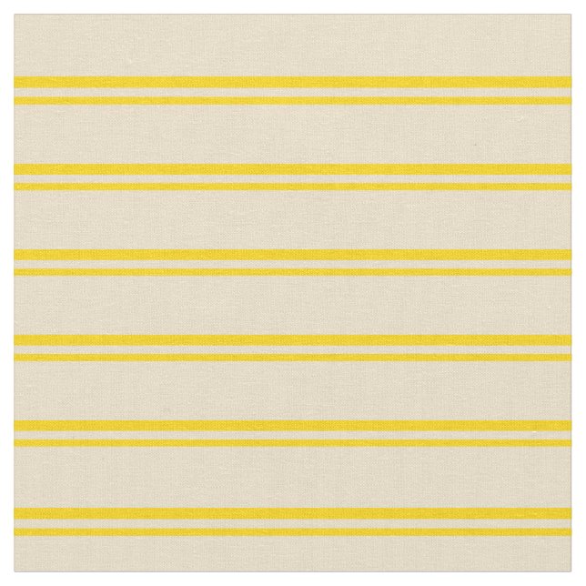 Yellow & Tan Coloured Lines Pattern Fabric (Close Up)