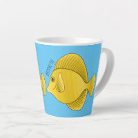 Yellow tang fish cartoon illustration