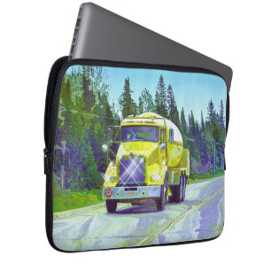 Yellow Tanker Truck Driver's Art Laptop Sleeve